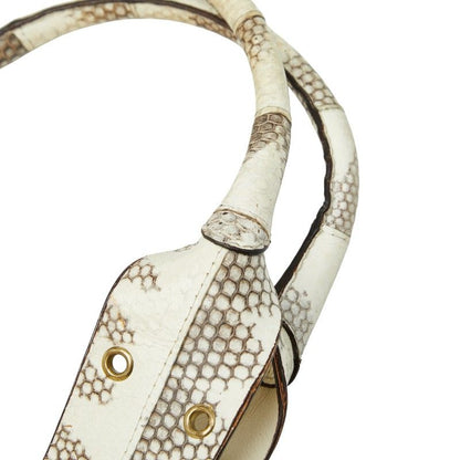 Dior Logo Handbag Tote Bag White Ivory Leather Ladies Dior