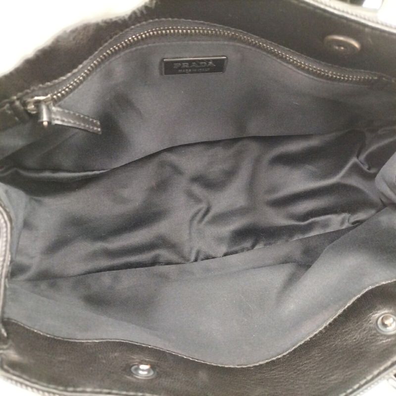 Prada Handbag Canvas Black Br1489