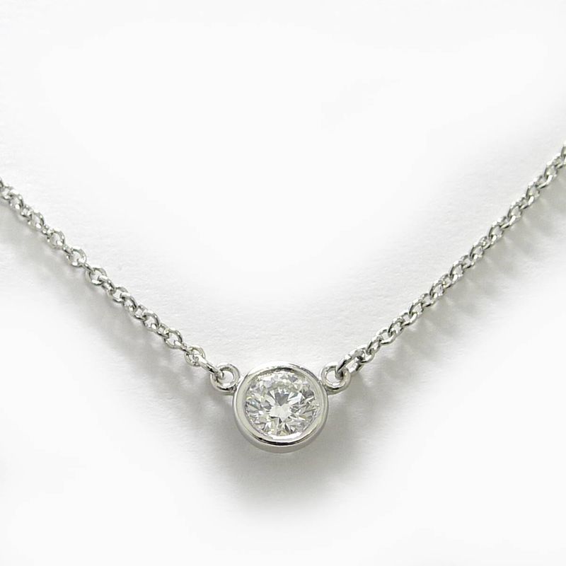 Tiffany & Co Necklace Visor Yard Pt950 Platinum Diamond D0.21ct Approx 2.4g