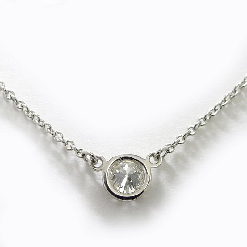 Tiffany & Co Necklace Visor Yard Pt950 Platinum Diamond D0.21ct Approx 2.4g