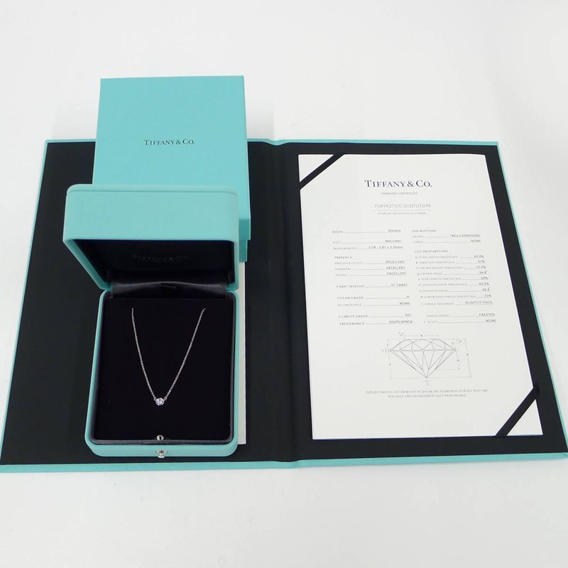 Tiffany & Co Necklace Visor Yard Pt950 Platinum Diamond D0.21ct Approx 2.4g