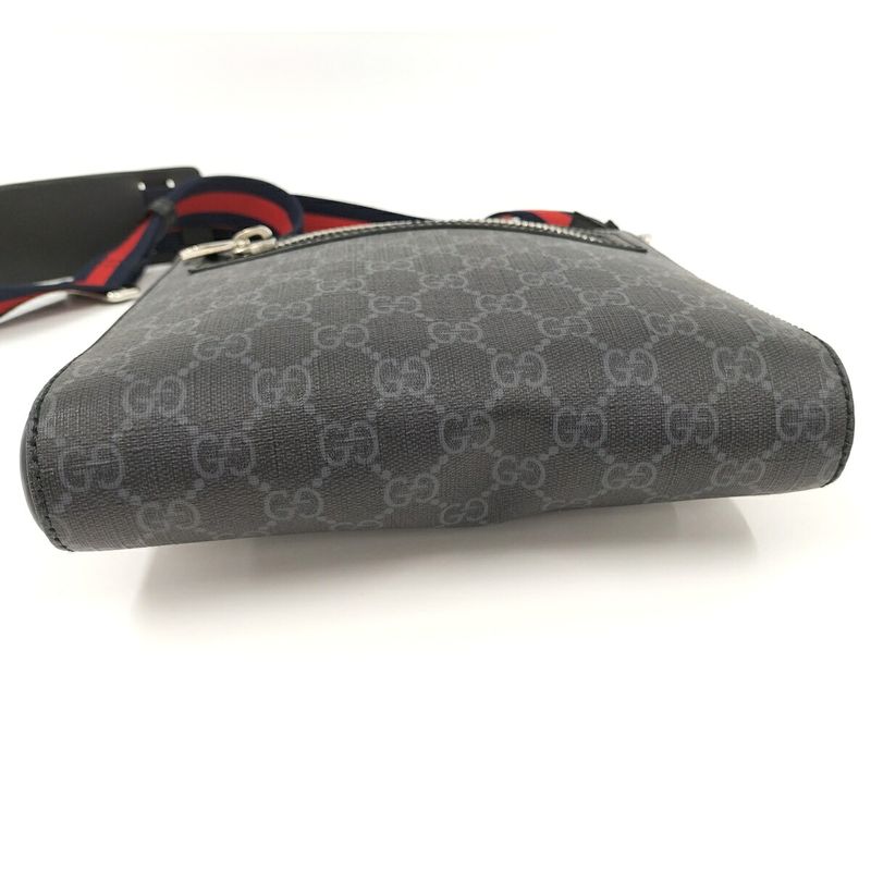 Gucci Small Messenger Shoulder Bag GG Supreme Black 523599