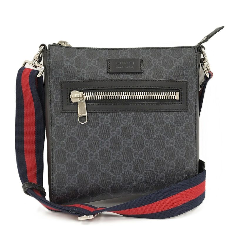 Gucci Small Messenger Shoulder Bag GG Supreme Black 523599