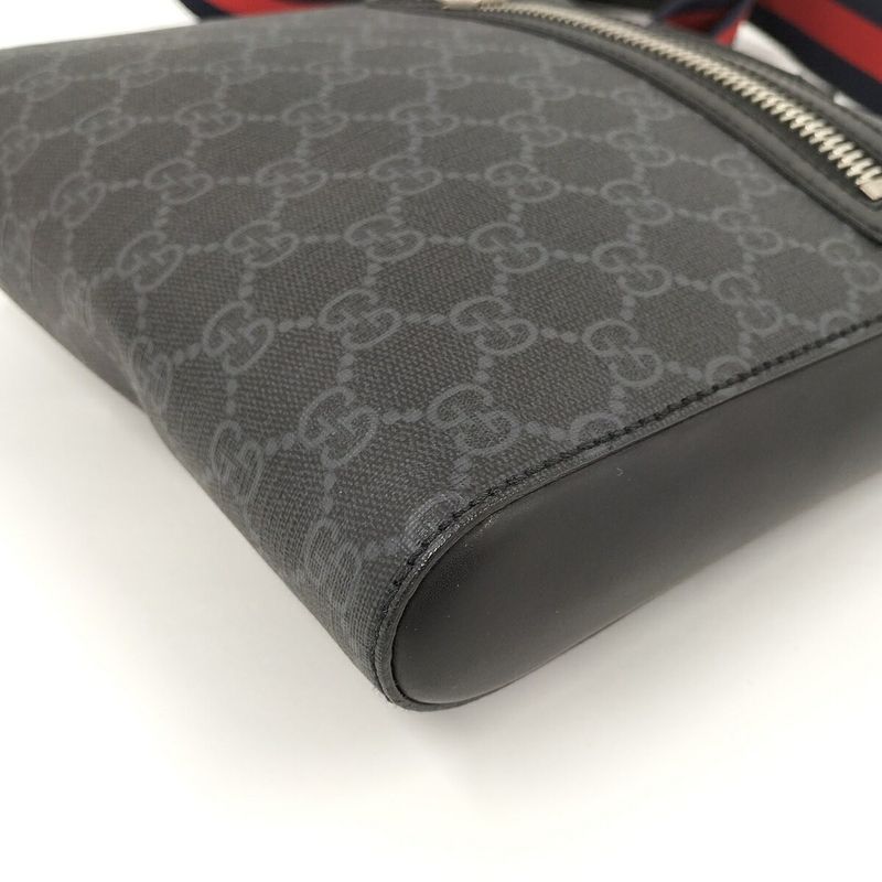 Gucci Small Messenger Shoulder Bag GG Supreme Black 523599