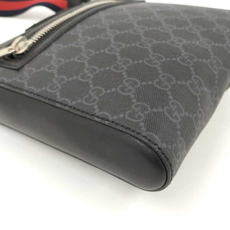 Gucci Small Messenger Shoulder Bag GG Supreme Black 523599