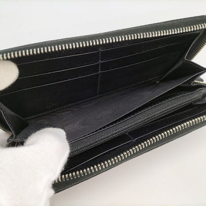 Gucci Round Zipper Long Wallet Sherry Line PVC Gray 408831