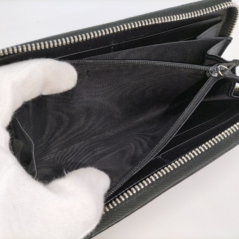 Gucci Round Zipper Long Wallet Sherry Line PVC Gray 408831