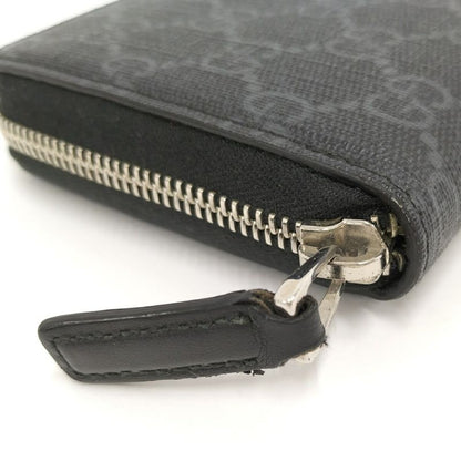 Gucci Round Zipper Long Wallet Sherry Line PVC Gray 408831