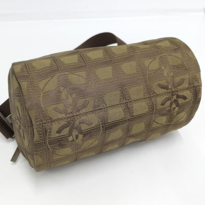 Chanel Shoulder Bag Mini Roll New Travel Line Nylon Khaki A17669