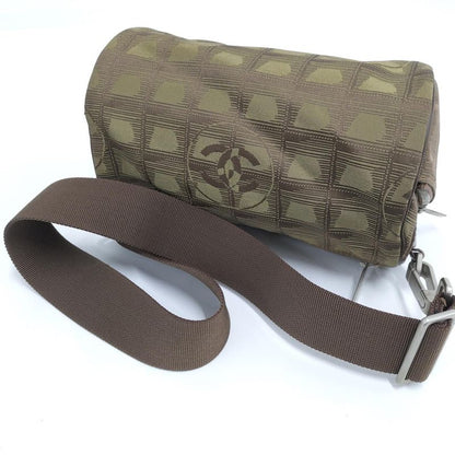 Chanel Shoulder Bag Mini Roll New Travel Line Nylon Khaki A17669