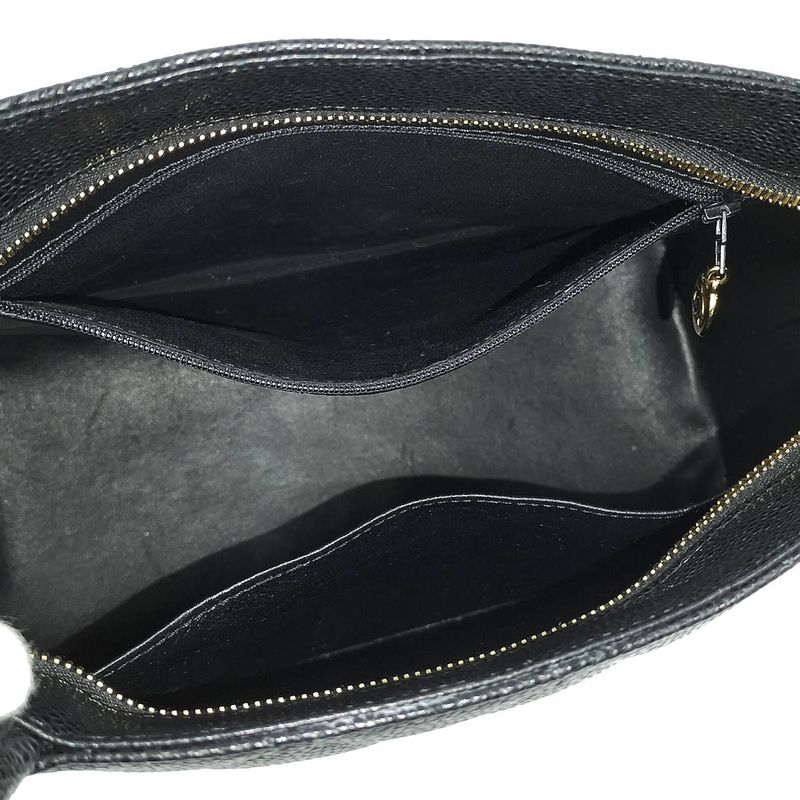 Chanel Tote Bag Reprint Tote Caviar Skin Coco Mark Gold Hardware Black