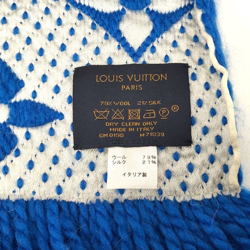Louis Vuitton Muffler Echarpe Logomania Blue M71839