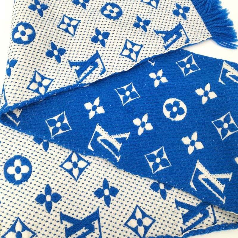 Louis Vuitton Muffler Echarpe Logomania Blue M71839