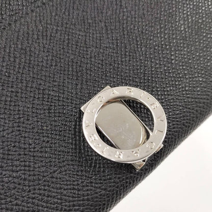 Bvlgari Bifold Long Wallet Leather Black