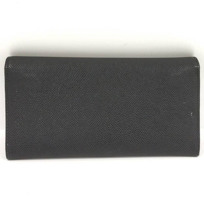 Bvlgari Bifold Long Wallet Leather Black