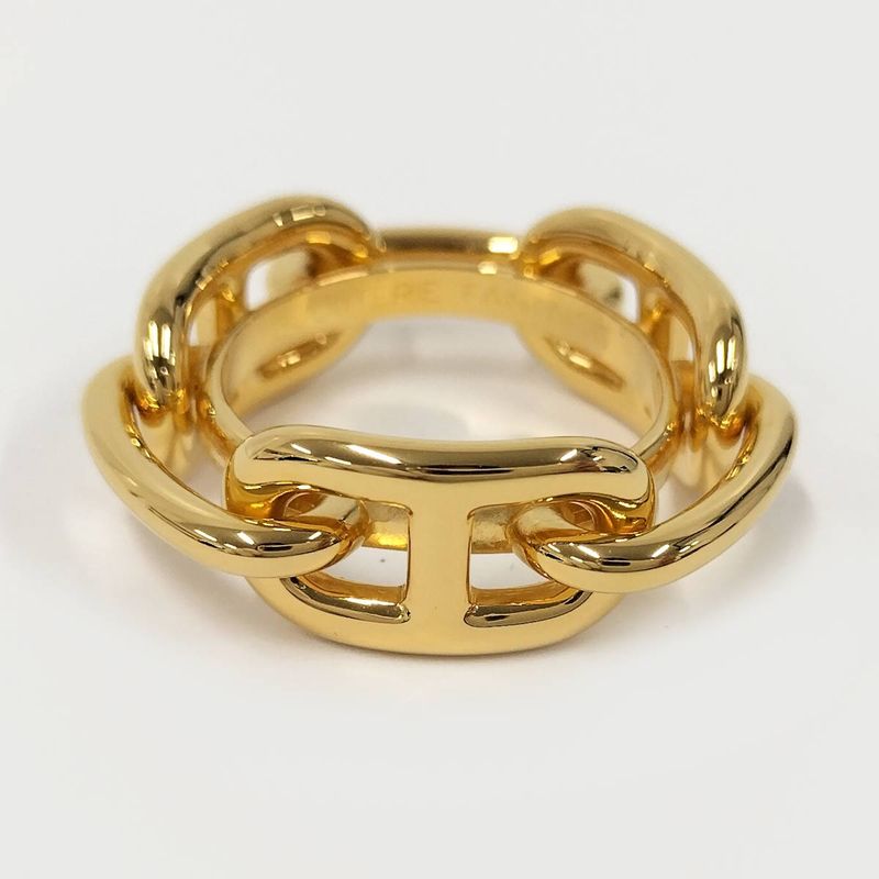 Hermes Scarf Ring Chaine D'ancre Plated Gold