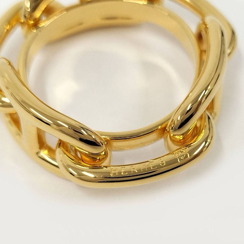 Hermes Scarf Ring Chaine D'ancre Plated Gold