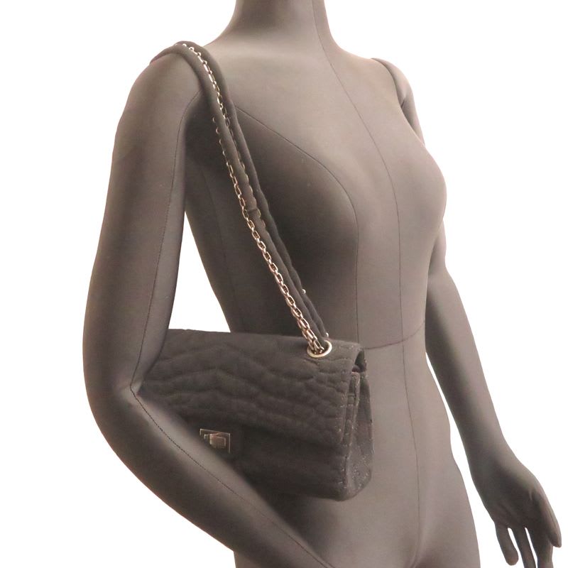 Chanel Shoulder 2.55 Cotton Black Bag