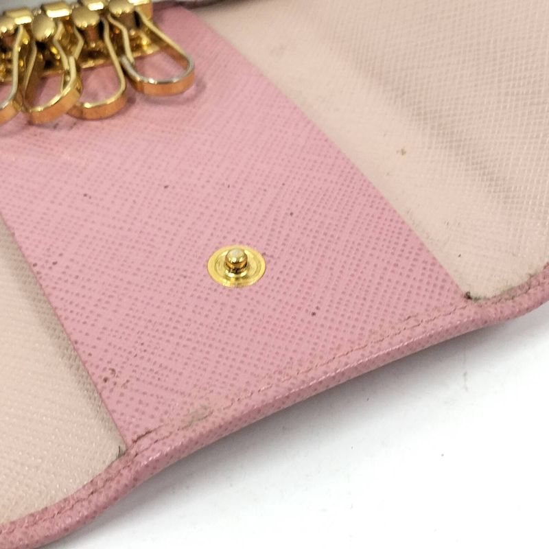 Prada 4 Key Case Saffiano Leather Pink