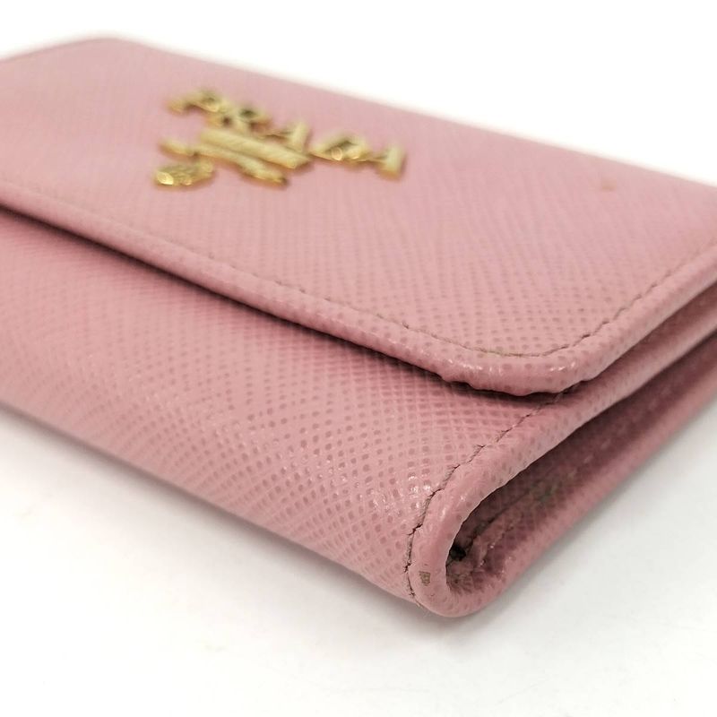Prada 4 Key Case Saffiano Leather Pink