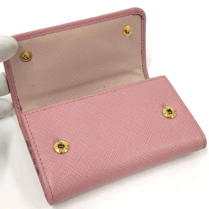 Prada 4 Key Case Saffiano Leather Pink
