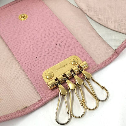 Prada 4 Key Case Saffiano Leather Pink