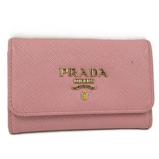 Prada 4 Key Case Saffiano Leather Pink