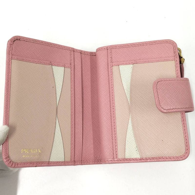 Prada Bifold Wallet Saffiano Leather Pink