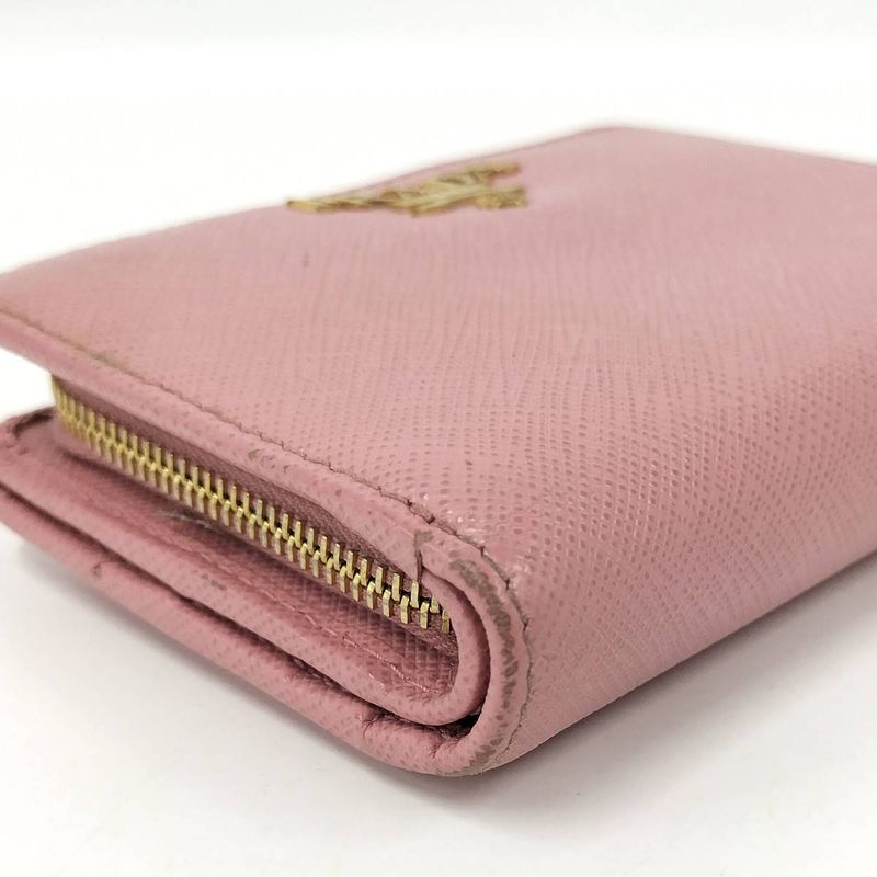 Prada Bifold Wallet Saffiano Leather Pink