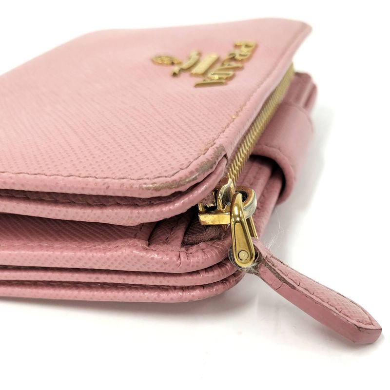 Prada Bifold Wallet Saffiano Leather Pink