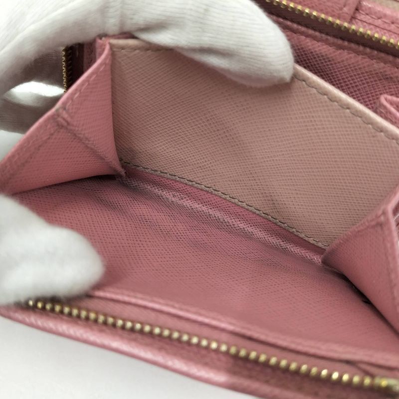 Prada Bifold Wallet Saffiano Leather Pink
