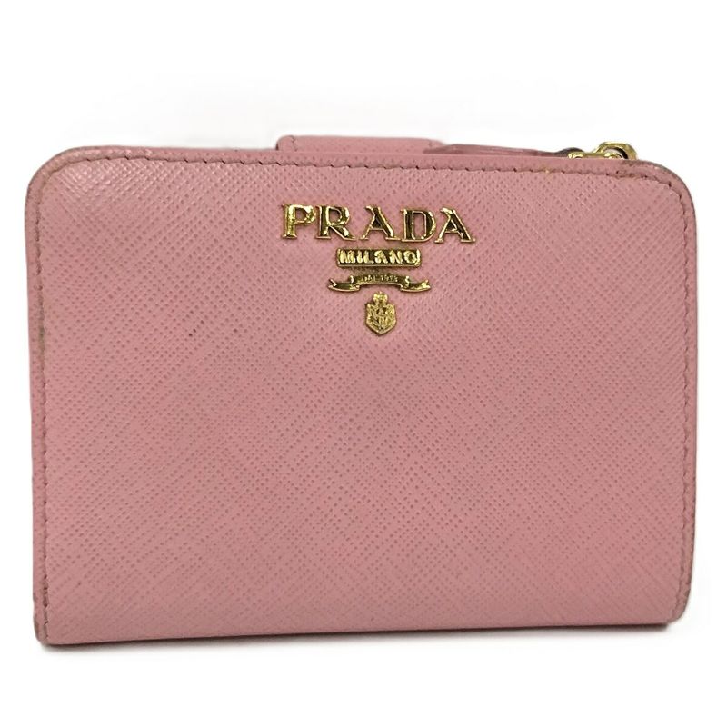 Prada Bifold Wallet Saffiano Leather Pink