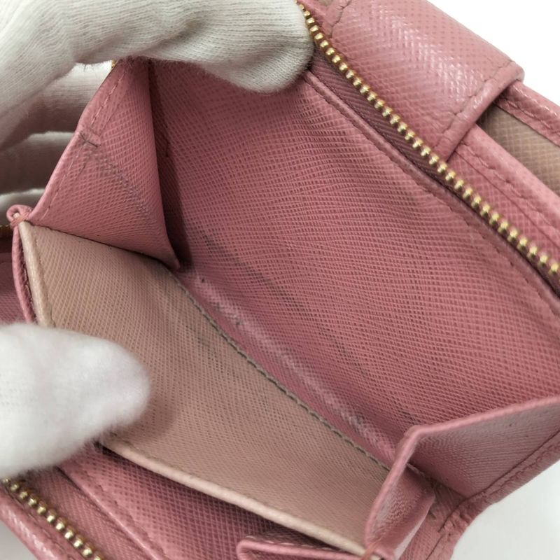 Prada Bifold Wallet Saffiano Leather Pink