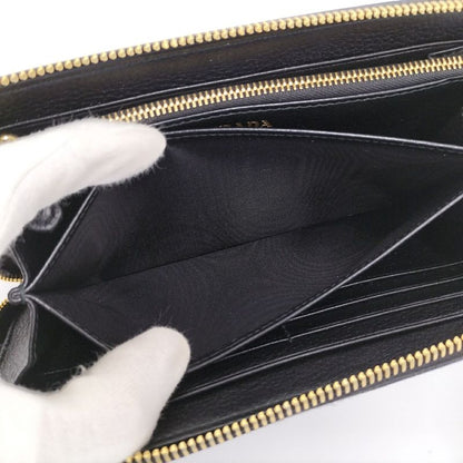 Prada Round Zipper Long Wallet Leather Black 1ml506
