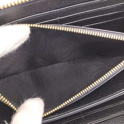 Prada Round Zipper Long Wallet Leather Black 1ml506