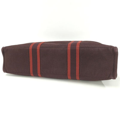 Hermes Tote Bag Fourre Tout MM Canvas Brown Red