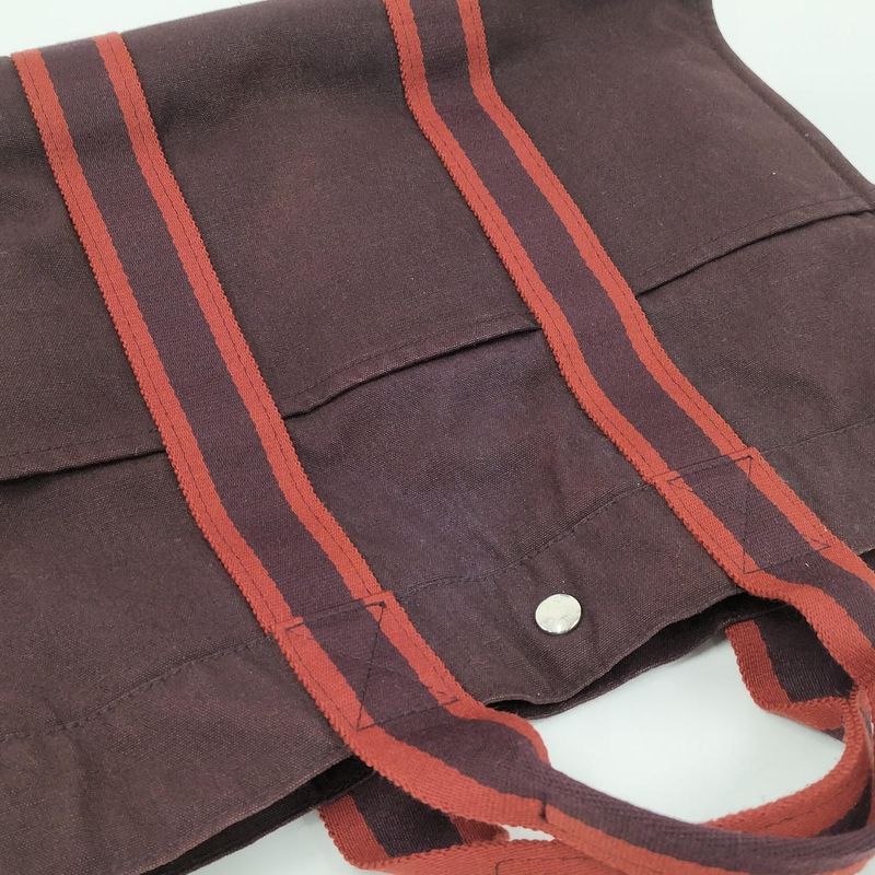 Hermes Tote Bag Fourre Tout MM Canvas Brown Red