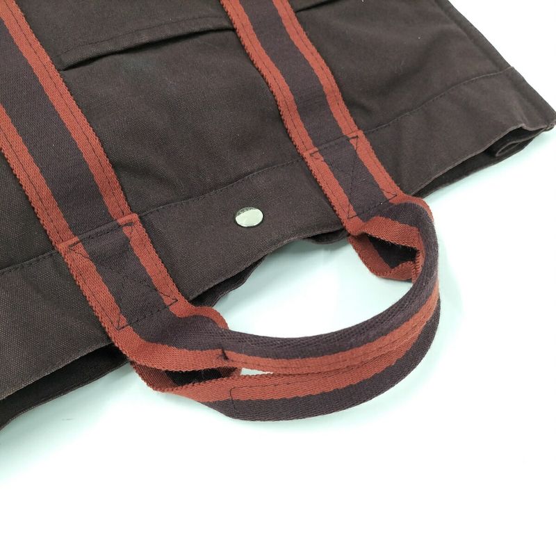 Hermes Tote Bag Fourre Tout MM Canvas Brown Red