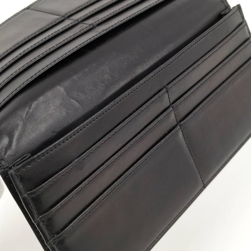 Cartier C2 Bifold Long Wallet Leather Black