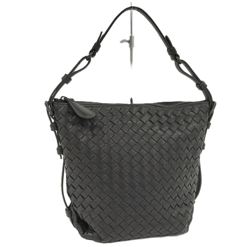Bottega Veneta Handbag Intrecciato Leather Black