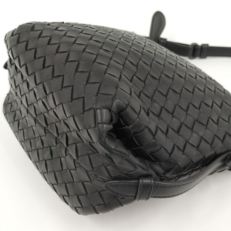 Bottega Veneta Handbag Intrecciato Leather Black