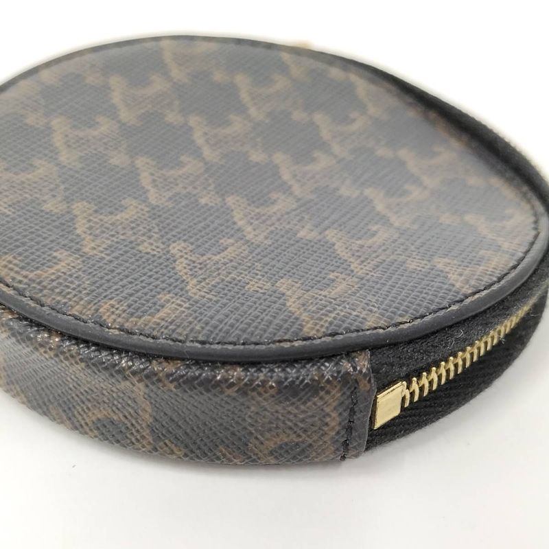 Celine Coin Case Macadam Dark Brown PVC Leather
