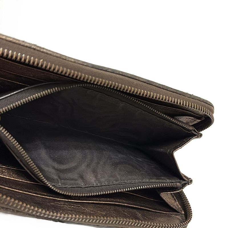 Bottega Veneta Long Wallet Zip Around Wallet 114076 Bronze Round Zipper Leather