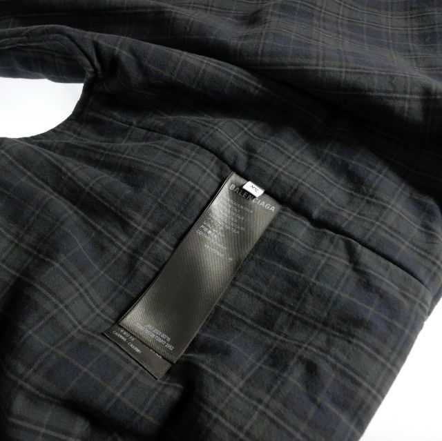 Balenciaga 23aw Detachable Flannel Shirt 2way Flannel Shirt XS Navy Gray 751728