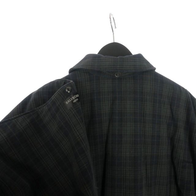 Balenciaga 23aw Detachable Flannel Shirt 2way Flannel Shirt XS Navy Gray 751728