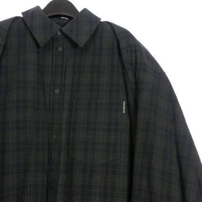 Balenciaga 23aw Detachable Flannel Shirt 2way Flannel Shirt XS Navy Gray 751728