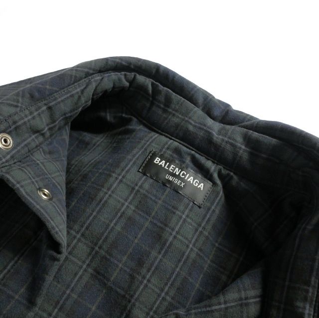 Balenciaga 23aw Detachable Flannel Shirt 2way Flannel Shirt XS Navy Gray 751728