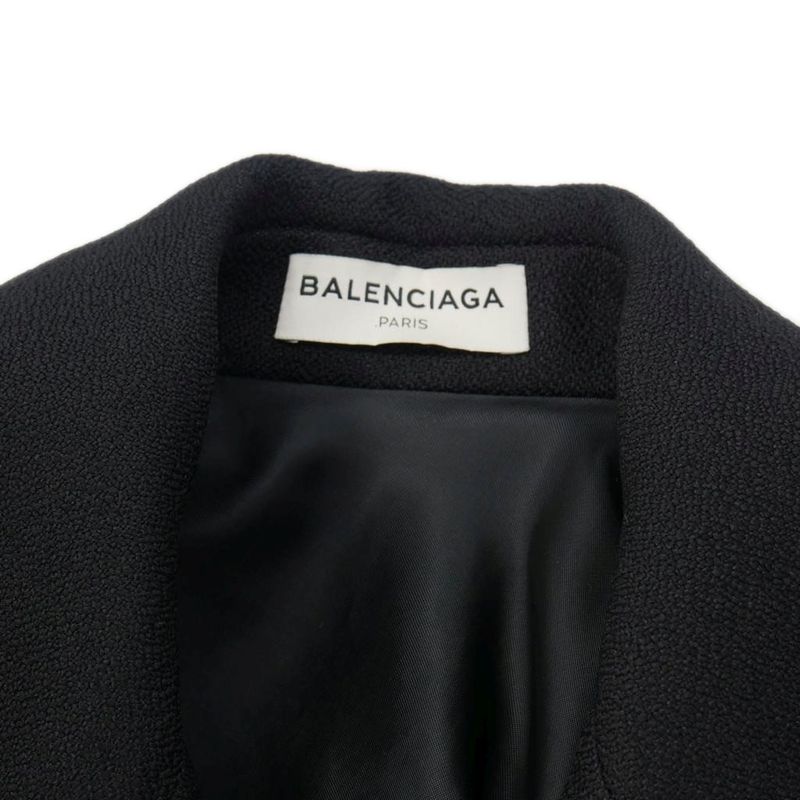 Balenciaga Alexander Wang Cropped Short Trench Jacket 34 Black