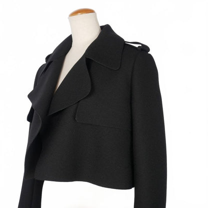 Balenciaga Alexander Wang Cropped Short Trench Jacket 34 Black