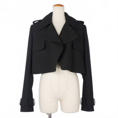 Balenciaga Alexander Wang Cropped Short Trench Jacket 34 Black